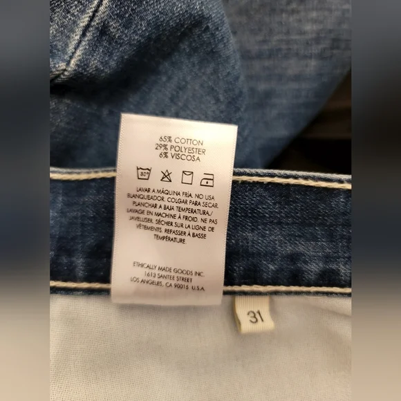 Etica Jeans Womens Sz 31 Blue Iris Relaxed Barrel High Waist Ethically Made NWT - Picture 15 of 15